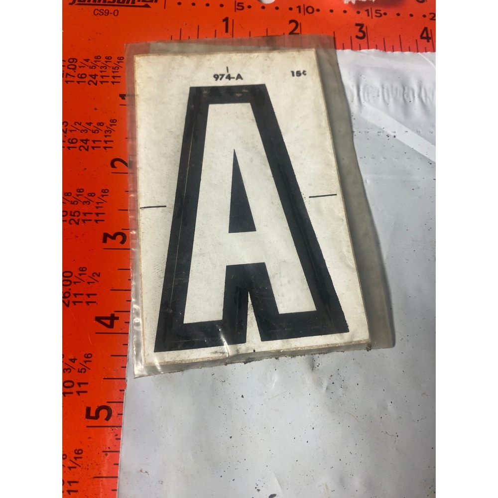 Vintage Meyercord Kwik-Space Letter A Black Self Stick NOS 974-A